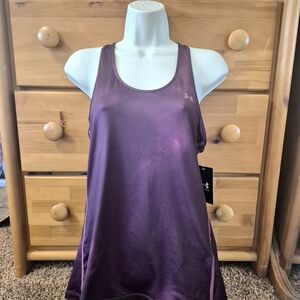 NWT Under Armour Purple Tie-dye Fitted Racerback Tank Top Medium